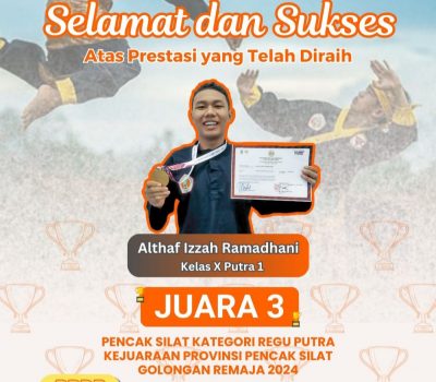 Althaf Izzah Ramdhani Raih Juara 3 Di Kejurprov Pencak Silat Remaja 2024