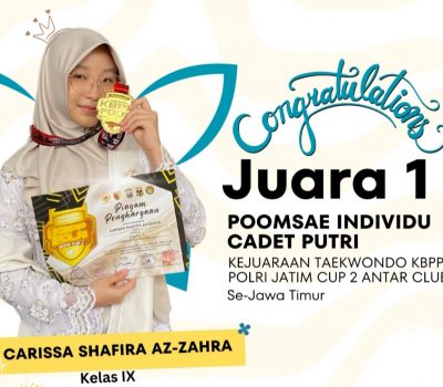 Carissa Shafira Raih Juara 1 Kejuaraan Taekwondo KBPP Polri Jatim Cup-2