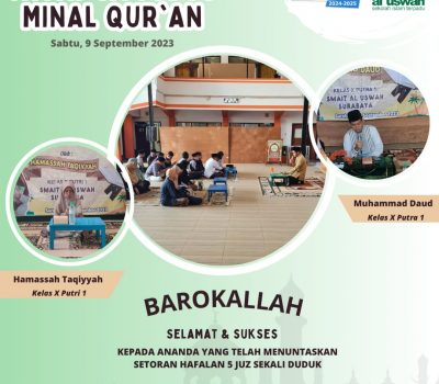 Kuatkan Hafalan, SMAIT Al Uswah Adakan Tasmi’ Assudus Minal Qur’an