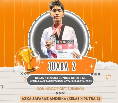 Azka Safaraz Raih Juara 2 di Kejuaraan Taekwondo Kota Surabaya 2025