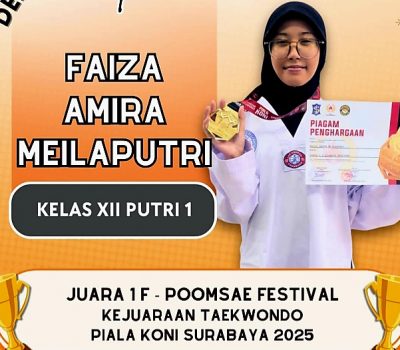 Faiza Amira Raih Juara 1 di Kejuaraan Taekwondo Piala KONI Kota Surabaya