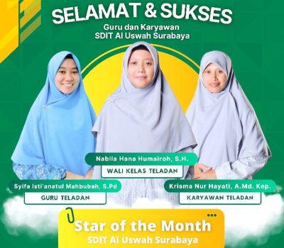 Star Of The Month Guru & Karyawan SDIT Al Uswah Surabaya Bulan Februari 2026
