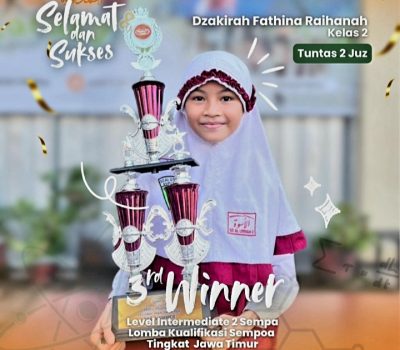 Dzakirah Fathina Raih 3rd Winner Lever Intermediate 2 Sempoa Tingkat Jawa Timur