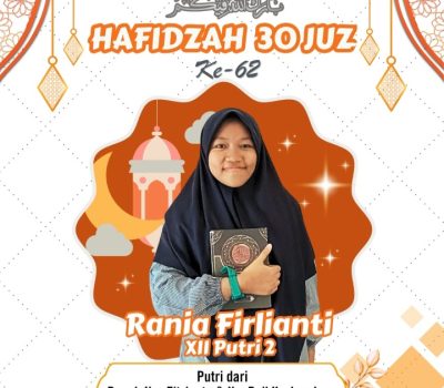 Rania Firlianti Murid Kelas XII SMAIT Al Uswah Surabaya menjadi Hafidzah ke 62