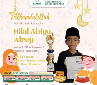 Hilal Abiyu Siswa Kelas 3 SD Al Uswah 2 Juara 2 Tahfidz Di Mall Delta Surabaya