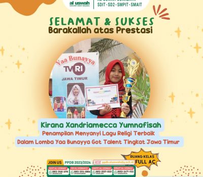 Kirana Xandriamecca Siswi SDIT Al Uswah Juara Menyanyi Lagu Religi