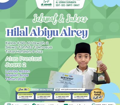 Dua Siswa SD Al Uswah 2 Raih Juara Lomba Adzan