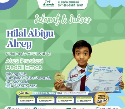 Hilal Abiyu Dari SD Al Uswah 2 Raih Medali Emas Di Olimpiade Sains Pemuda