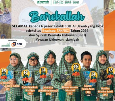 Enam Siswa SDIT Al Uswah Surabaya Raih Beasiswa Tahfidh