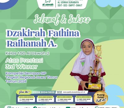Dzakira Fathina SD Al Uswah 2 Raih 3rd Winner Lomba Sempoa Se Jawa Timur