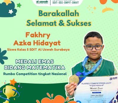 Fakhry Azka SDIT Al Uswah Kembali Raih Medali Emas Bidang Matematika
