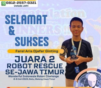 Farel Siswa SMPIT Al Uswah Raih Juara 2 Lomba Robot Rescue Se Jawa Timur