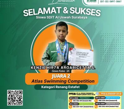 Kanzi Hirza Siswa SDIT Al Uswah Juara 2 Atlas Swimming Competition
