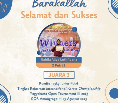 Nabila Aliyah Dari SMAIT Al Uswah Raih Juara 3 Di International Karate Championship