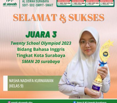 Siswi SMPIT Al Uswah Raih Juara 3 Di Twenty School Olympiad 2023