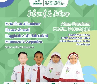 Lima Siswa SD Al Uswah 2 Raih Perunggu Di Surabaya Open Math Challenge 2023