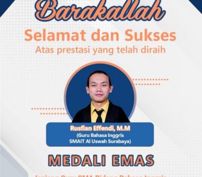 Guru Bahasa Inggris SMAIT Al Uswah Raih Medali Emas Olimpiade