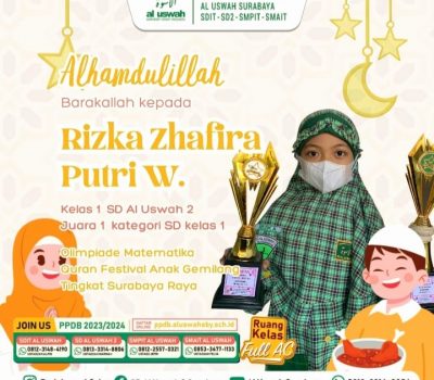 Zhafira Siswi Kelas 1 SD Al Uswah 2 Juara Olimpiade Matematika
